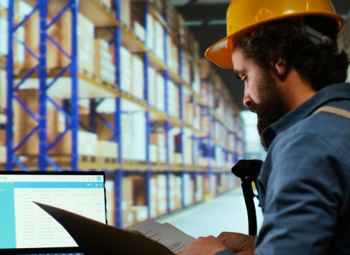 male staff in the warehouse